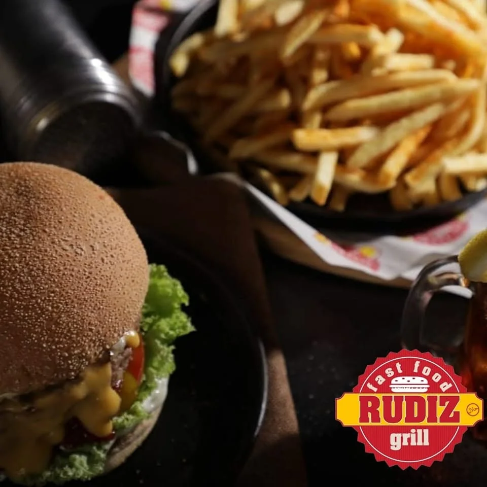 RUDIZ burger and fries ready for an order